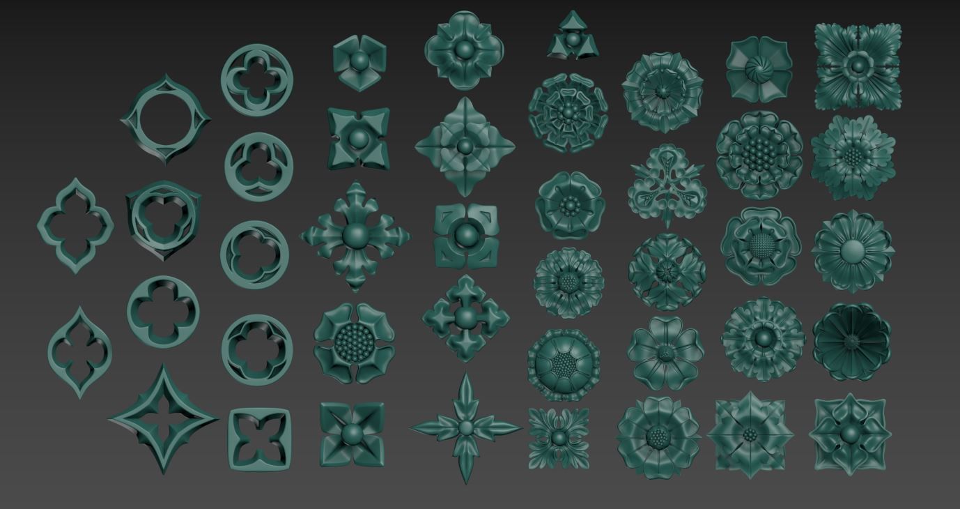 Victorian Gothic Flower Designs 3D print model_5