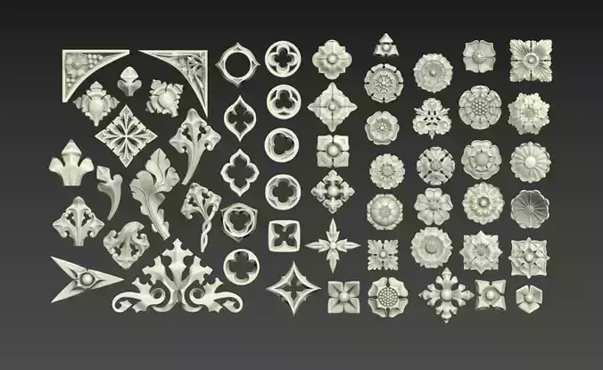 Victorian Gothic Flower Designs 3D print model