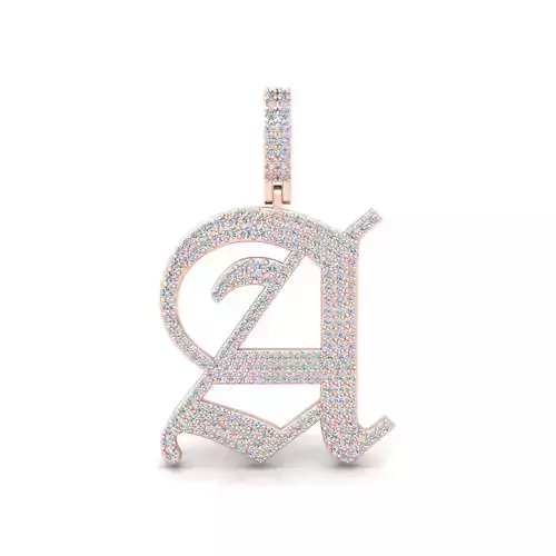 OLD English Font Latter A 3d Model and Render 