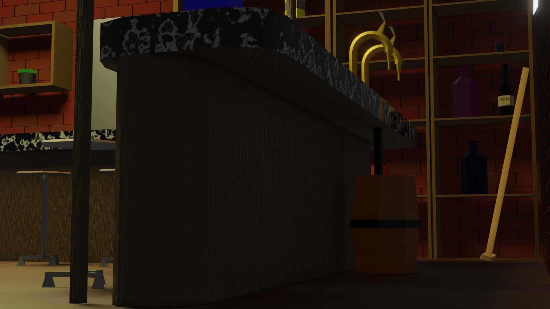 BAR PUB low-poly 3 D model Low-poly 3D model_6