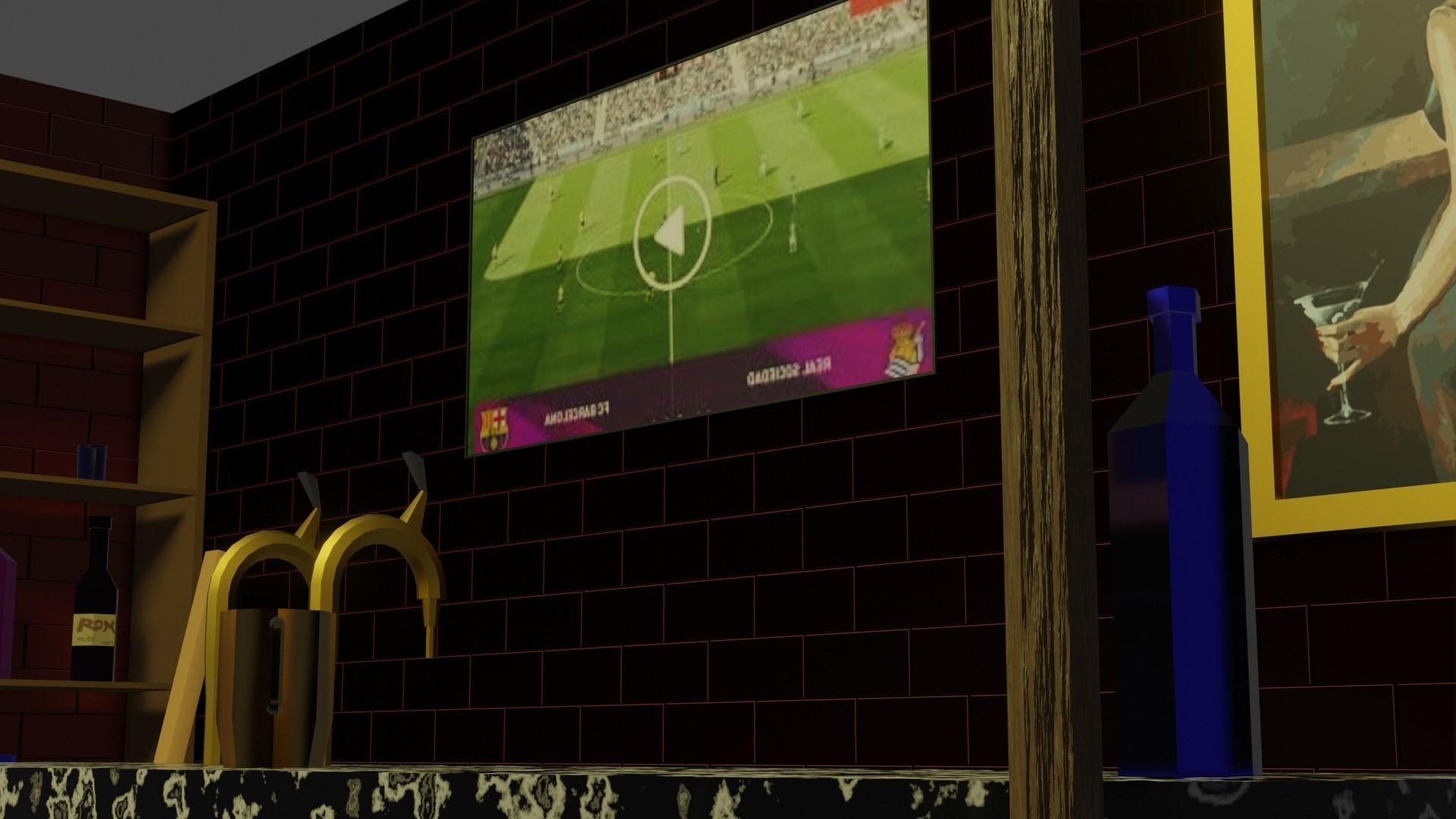 BAR PUB low-poly 3 D model Low-poly 3D model_13