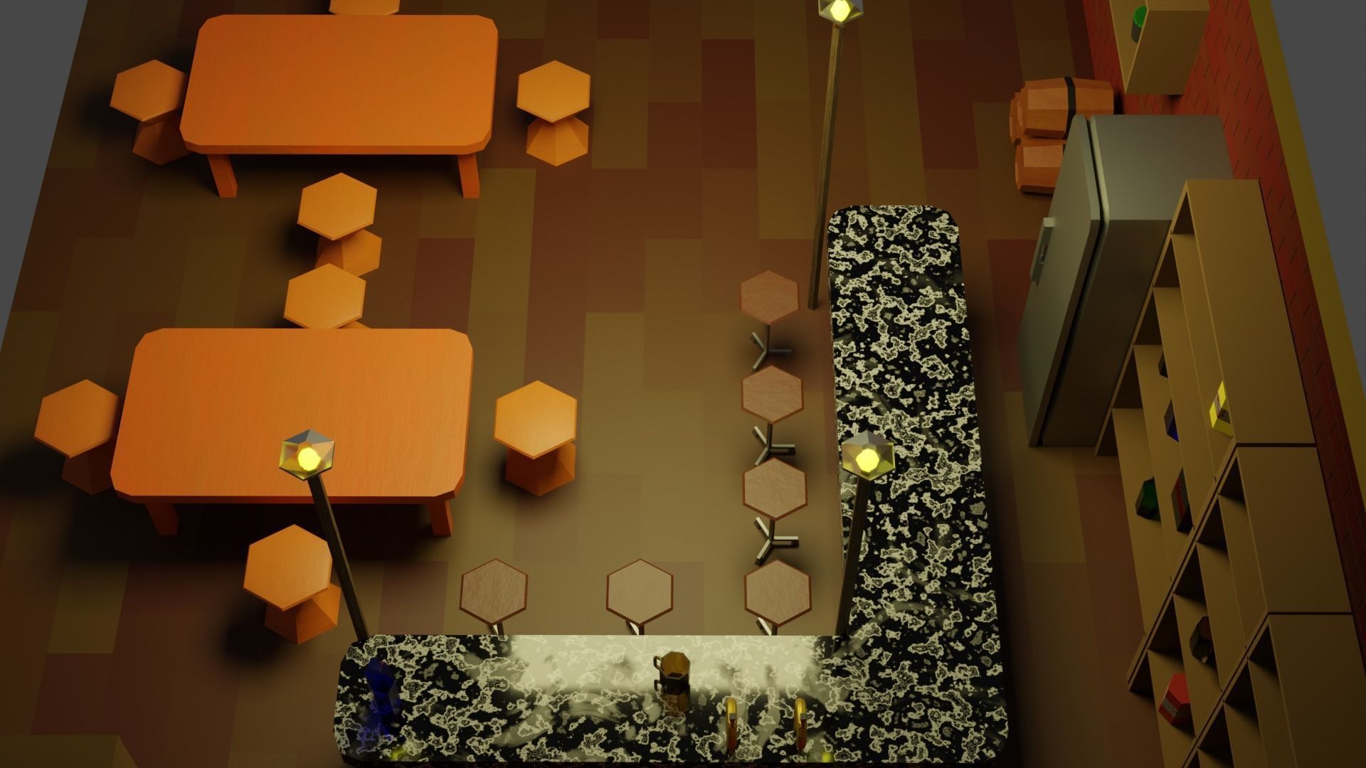 BAR PUB low-poly 3 D model Low-poly 3D model_1