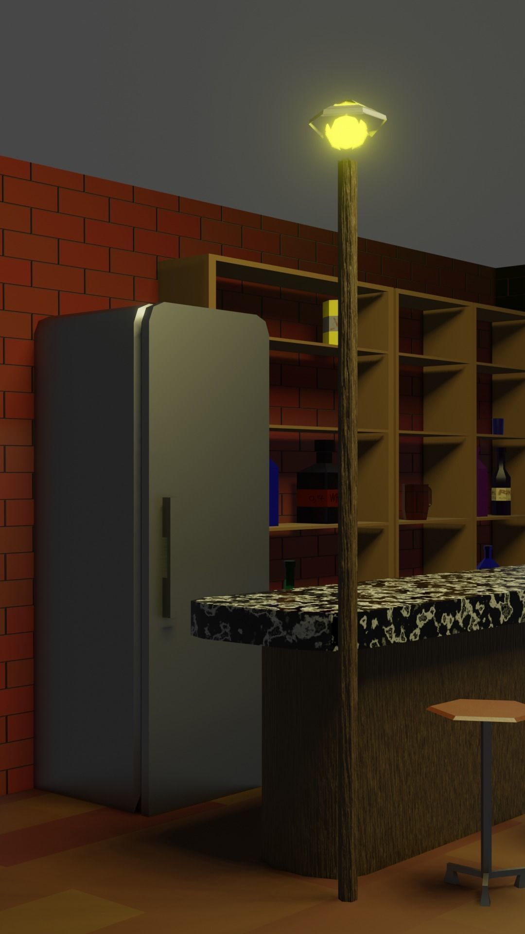BAR PUB low-poly 3 D model Low-poly 3D model_11