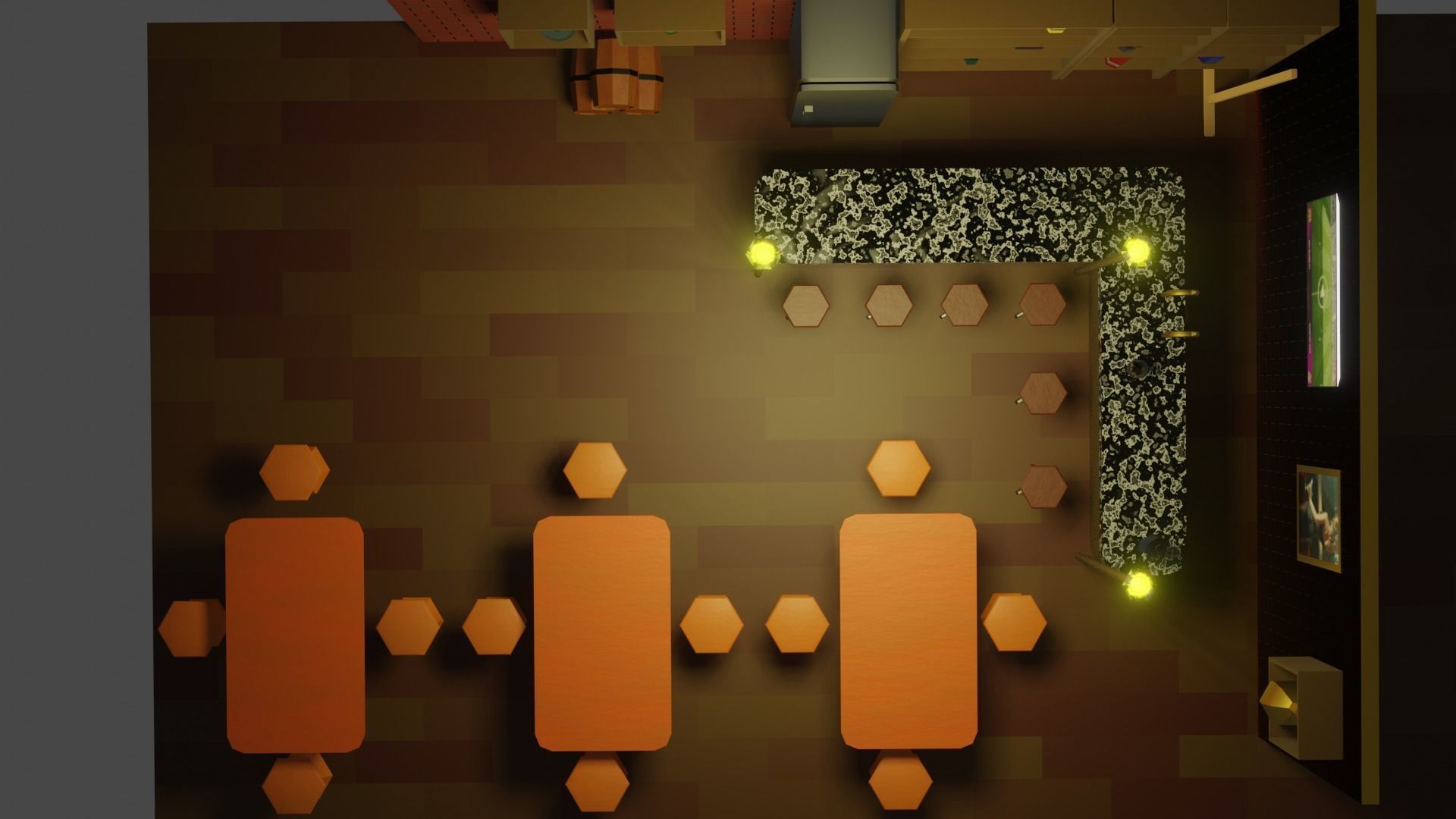 BAR PUB low-poly 3 D model Low-poly 3D model_15