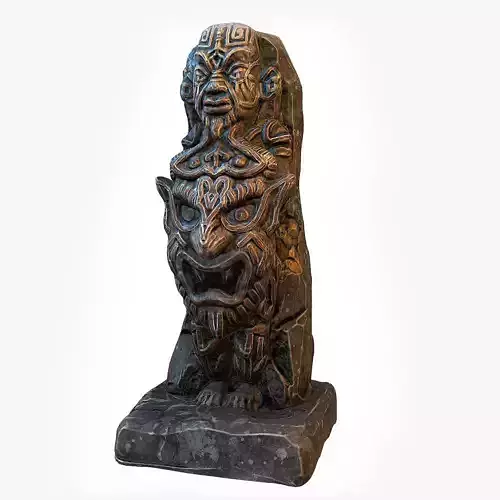 Aztec Statue 1 Low-poly 3D model