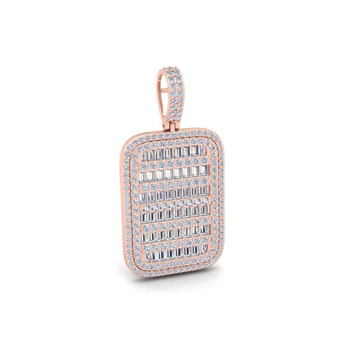 Baguette Diamond Pendent 3d Model and Render 3D print model_4