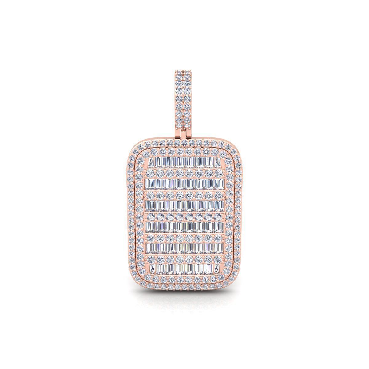 Baguette Diamond Pendent 3d Model and Render 3D print model_1