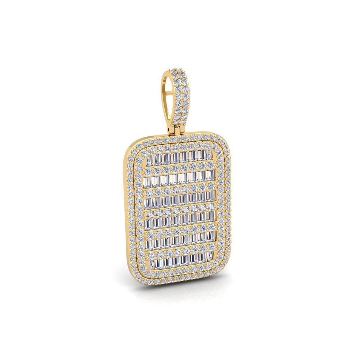 Baguette Diamond Pendent 3d Model and Render 3D print model_3