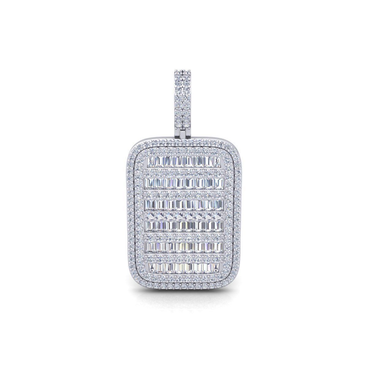 Baguette Diamond Pendent 3d Model and Render 3D print model_2