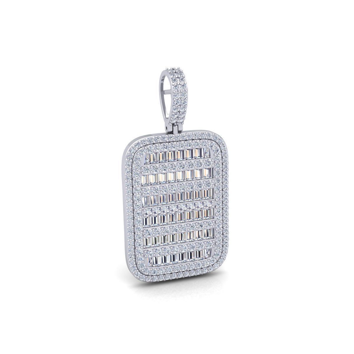Baguette Diamond Pendent 3d Model and Render 3D print model_5