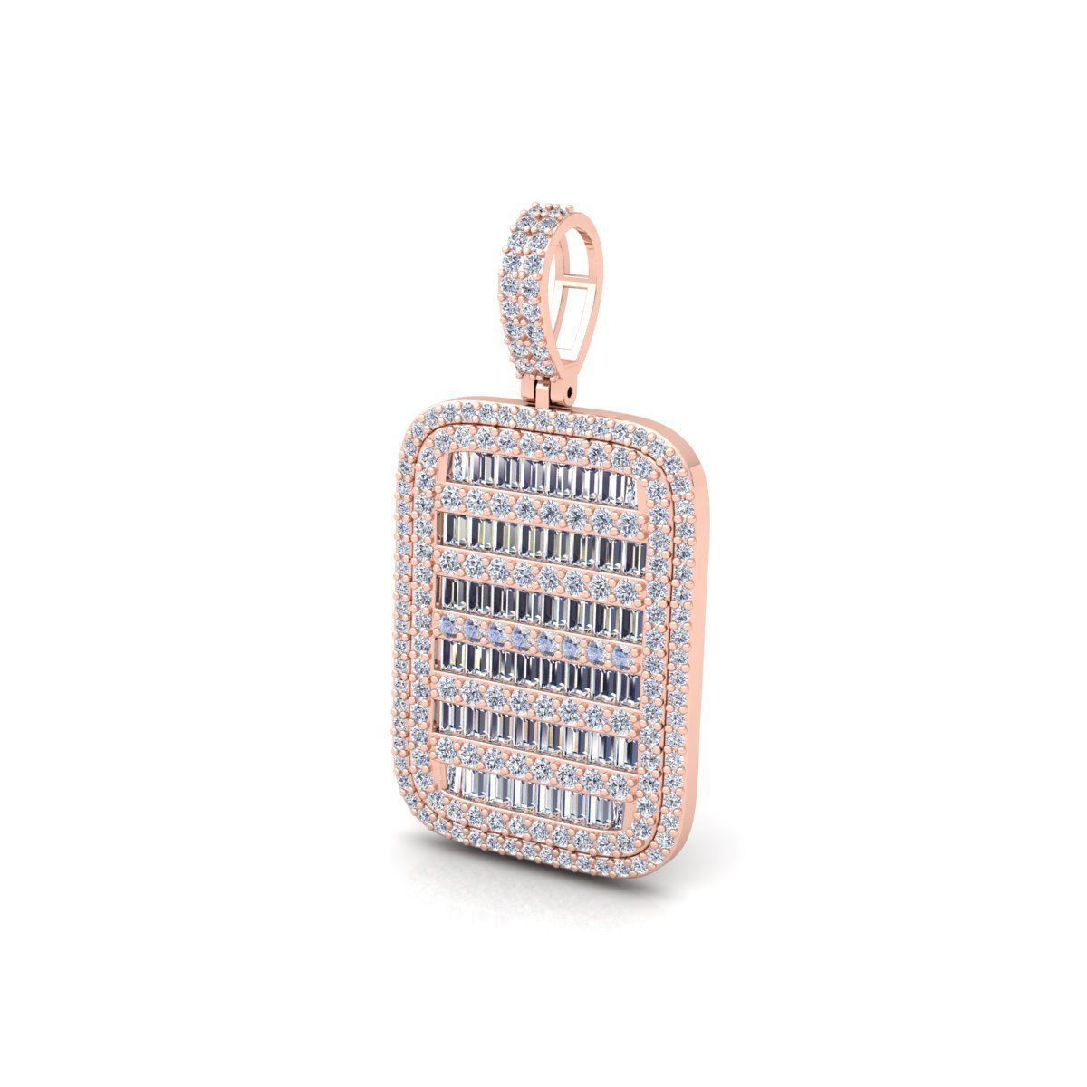 Baguette Diamond Pendent 3d Model and Render 3D print model_7
