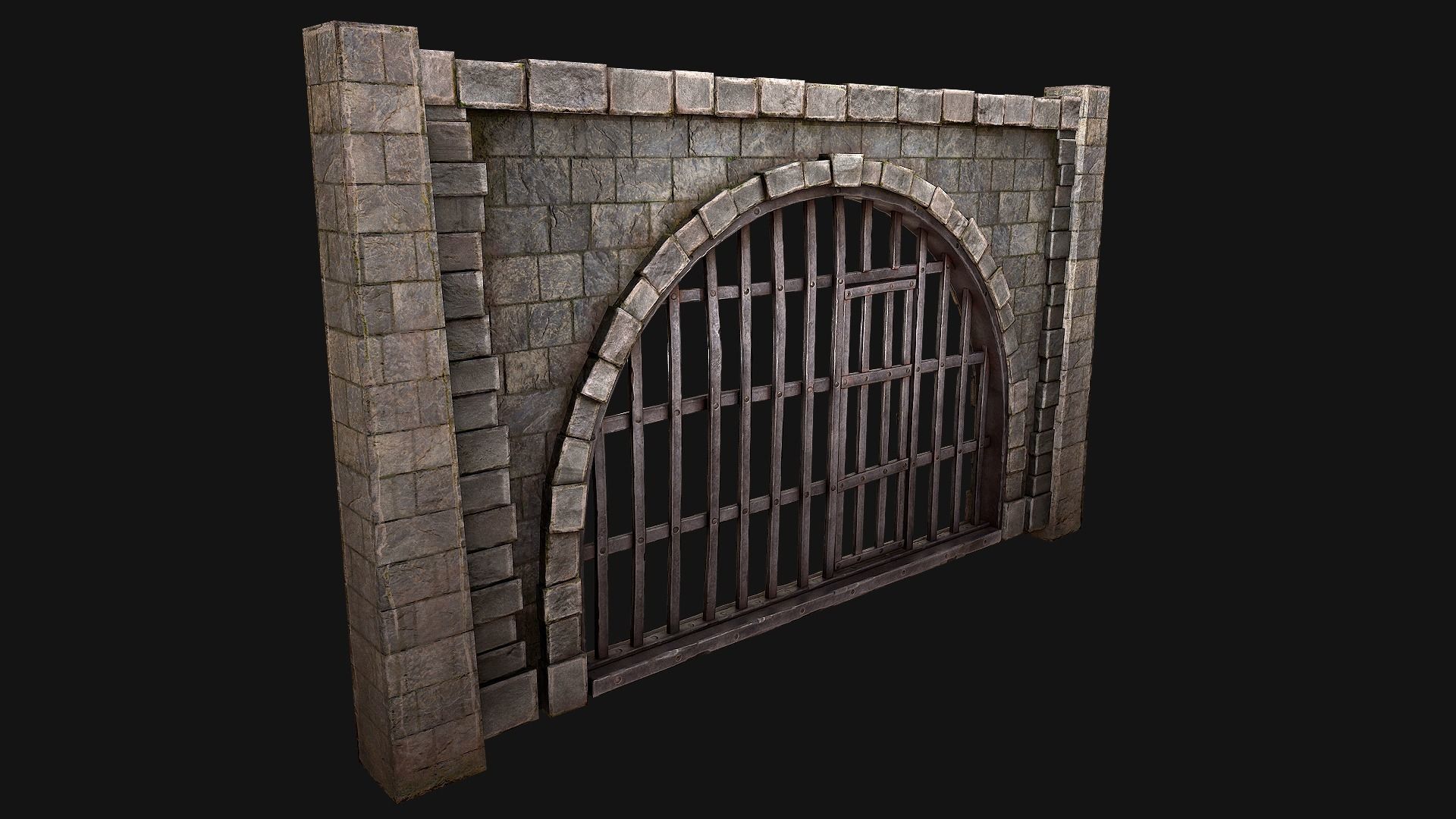 Prison Doors Gate Low-poly 3D model_8