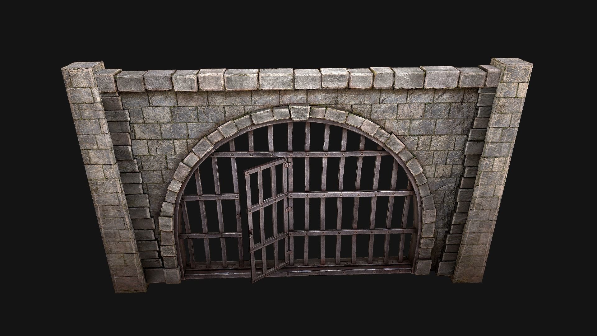 Prison Doors Gate Low-poly 3D model_25