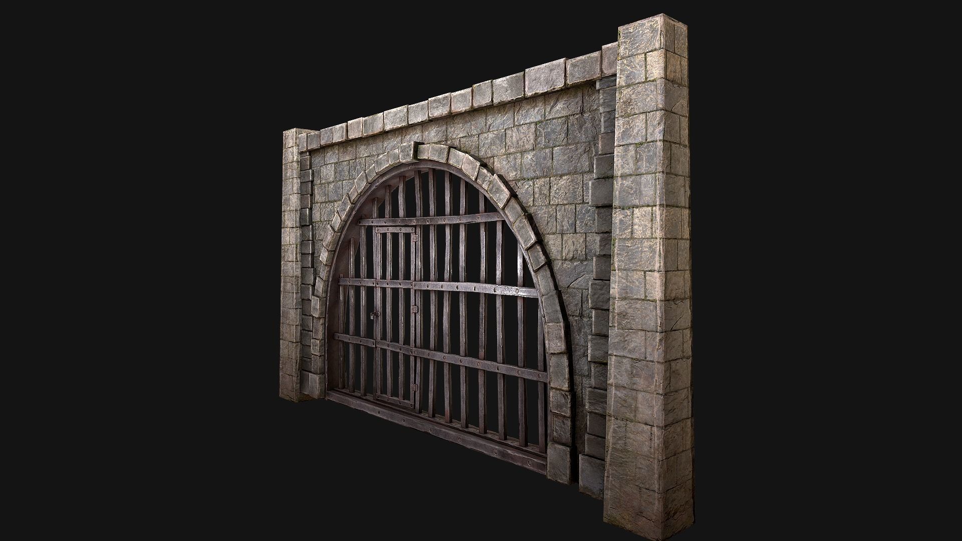 Prison Doors Gate Low-poly 3D model_33