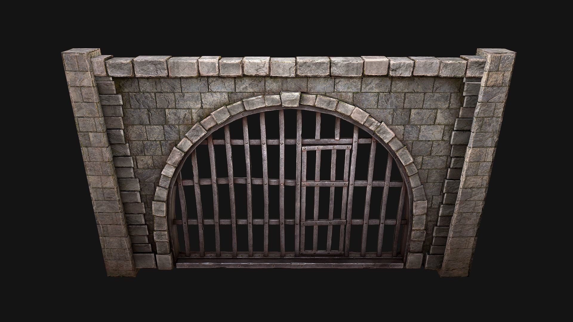 Prison Doors Gate Low-poly 3D model_10