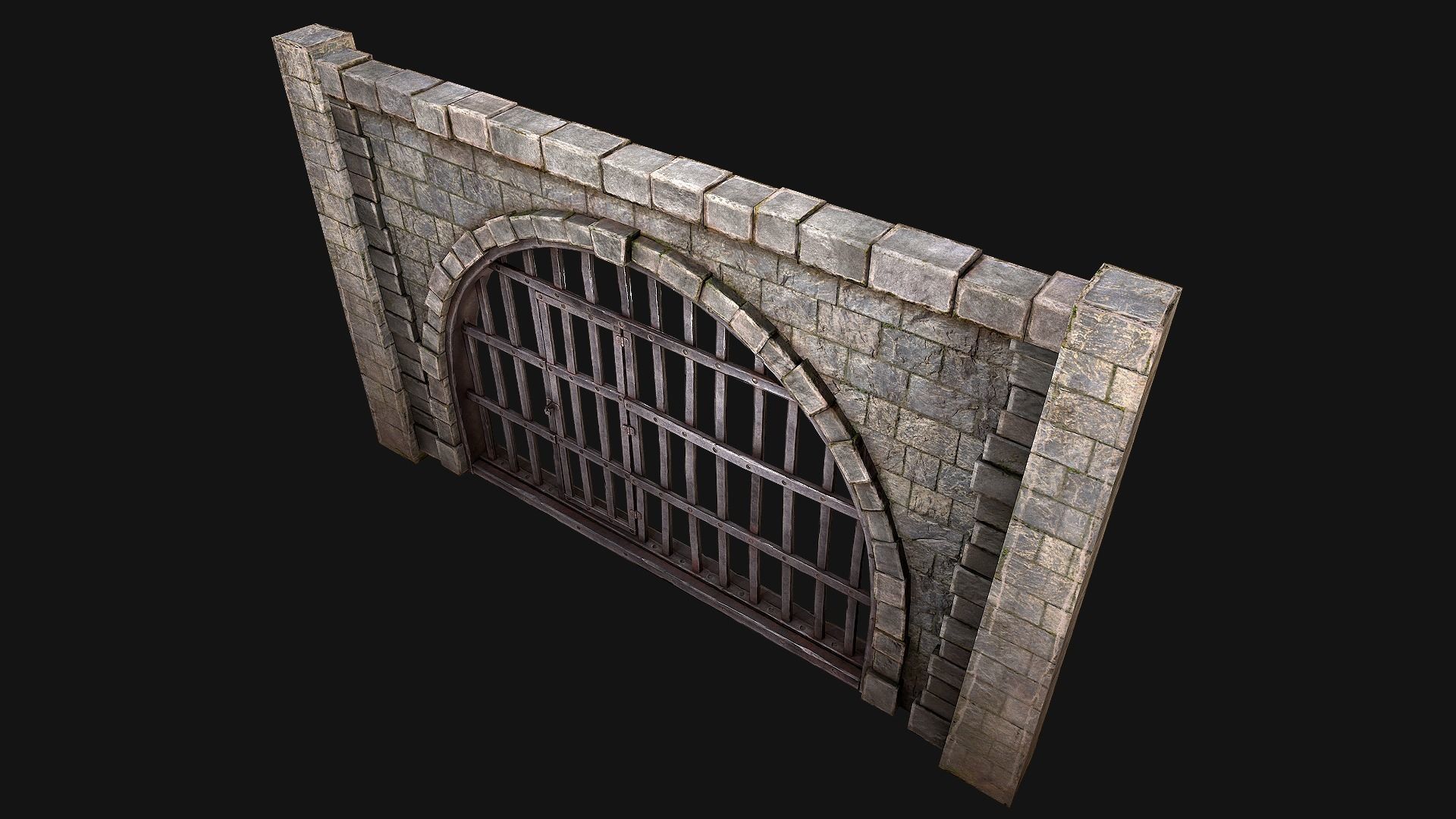 Prison Doors Gate Low-poly 3D model_30