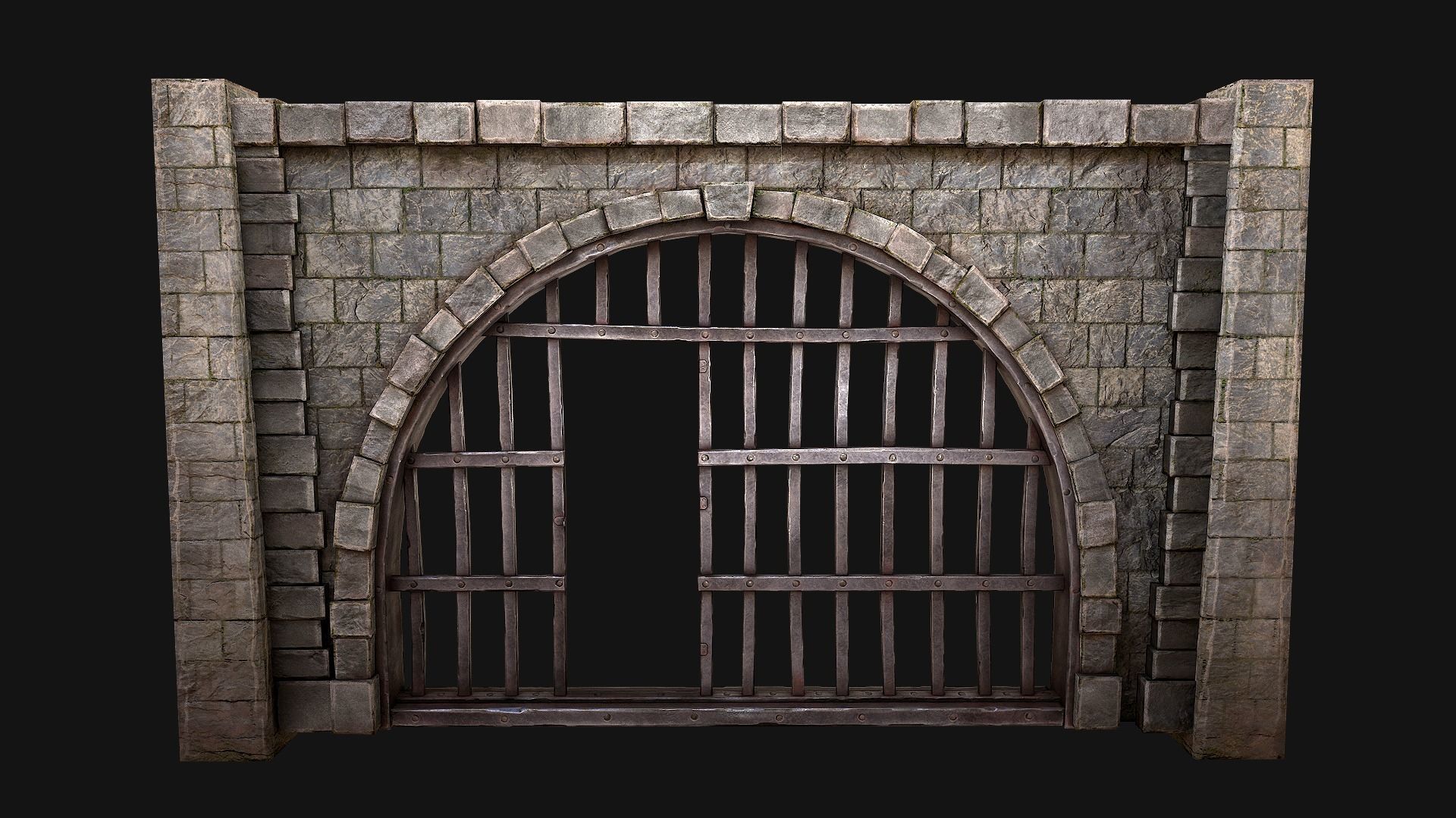 Prison Doors Gate Low-poly 3D model_22