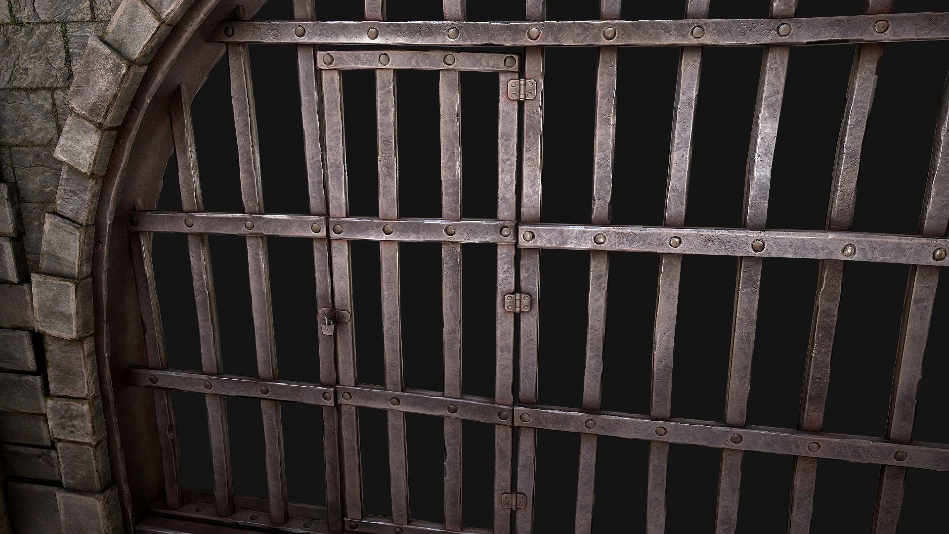 Prison Doors Gate Low-poly 3D model_19