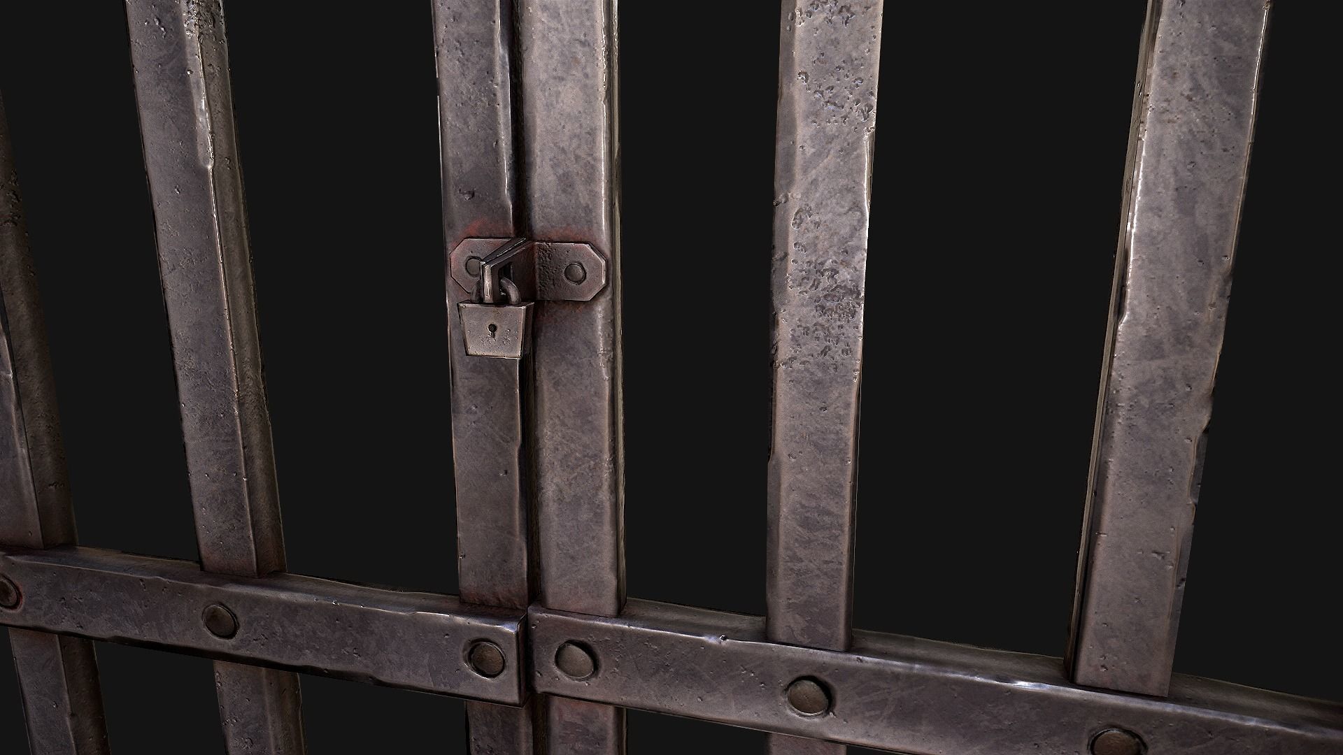 Prison Doors Gate Low-poly 3D model_20