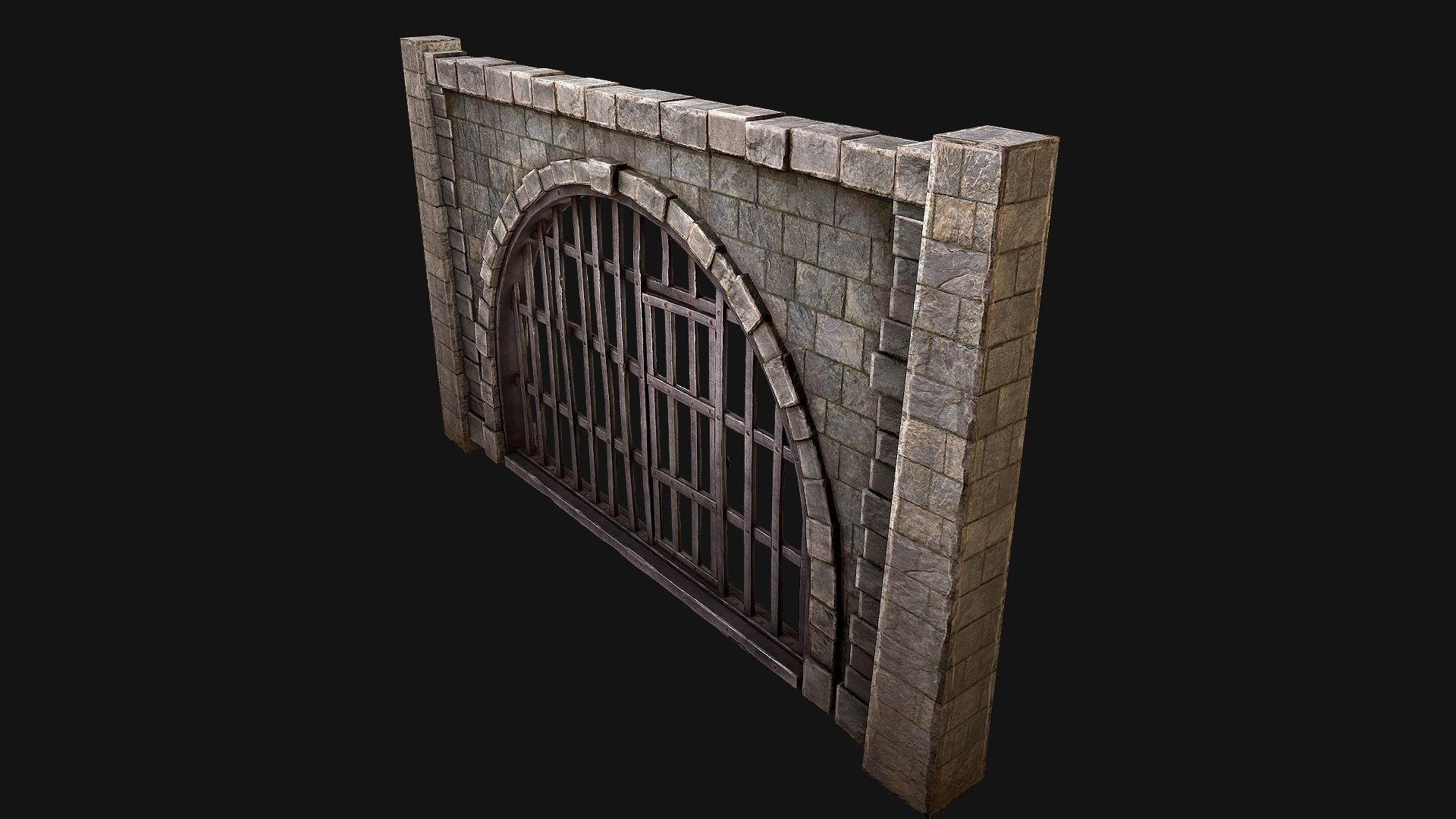 Prison Doors Gate Low-poly 3D model_14