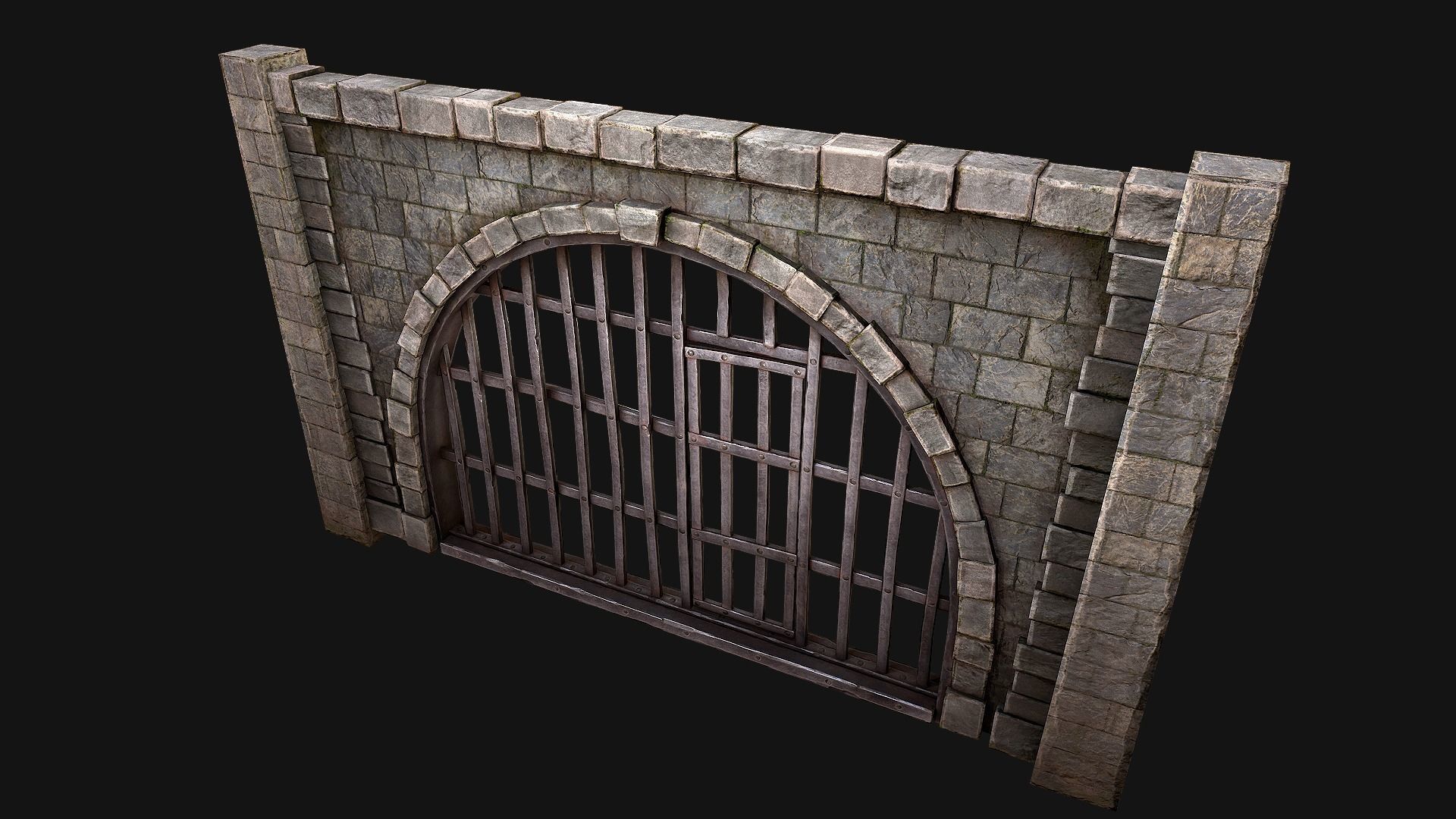 Prison Doors Gate Low-poly 3D model_12