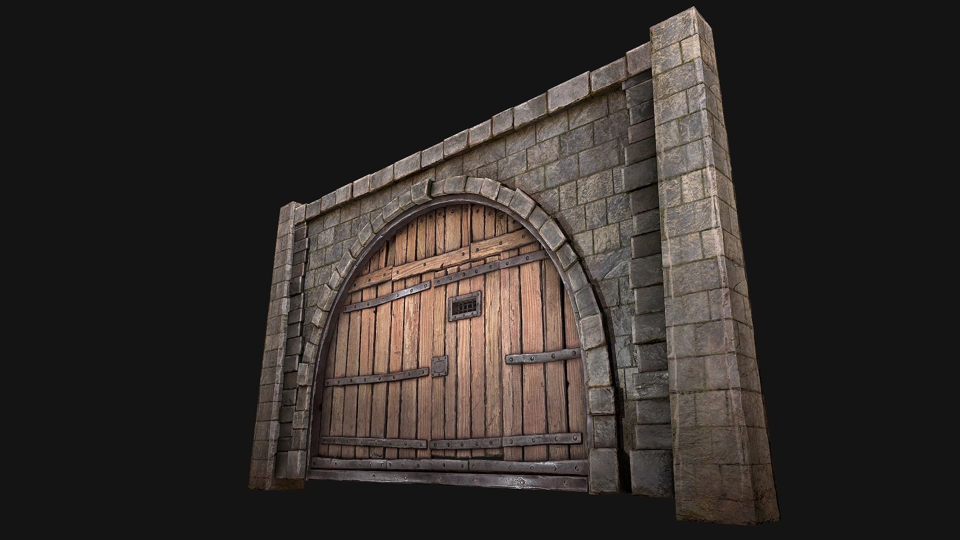 Prison Doors Gate Low-poly 3D model_35