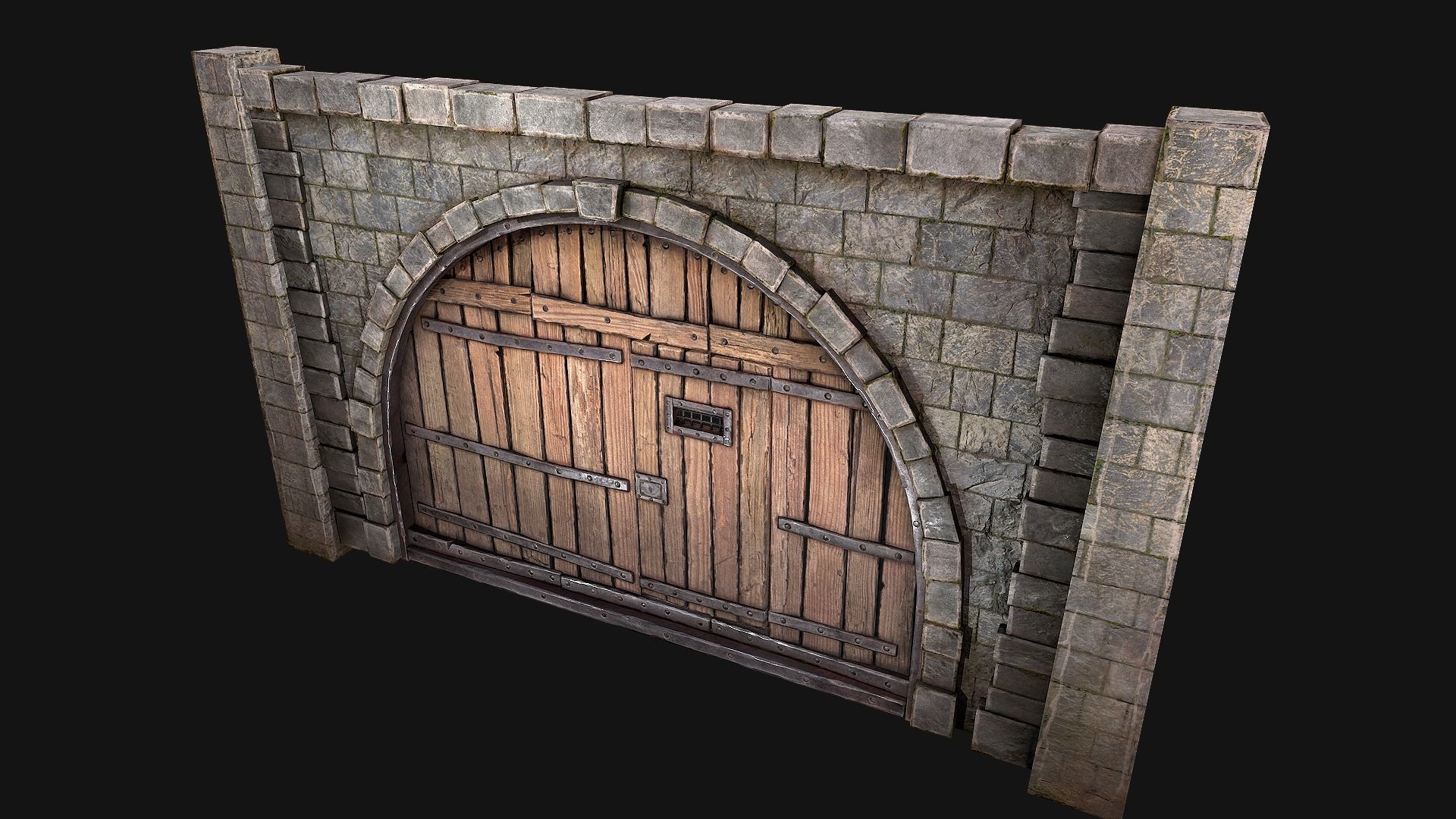 Prison Doors Gate Low-poly 3D model_13