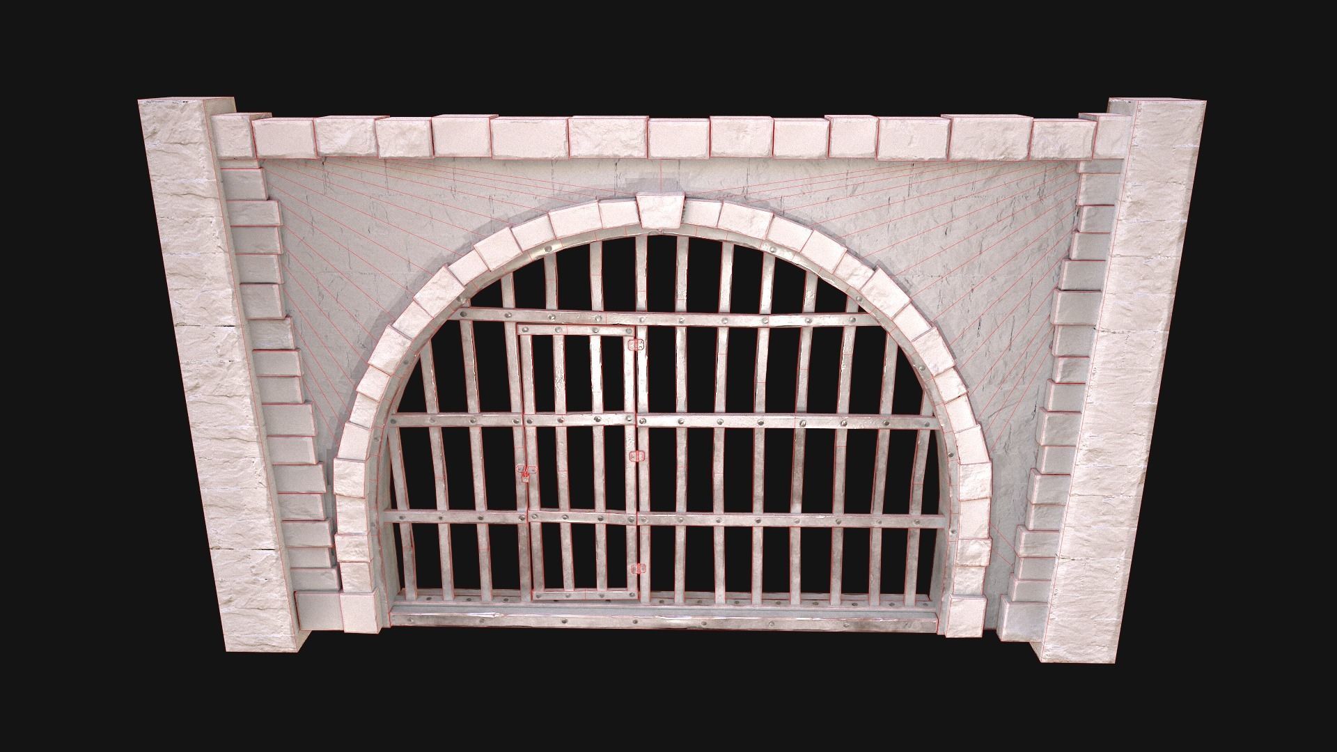 Prison Doors Gate Low-poly 3D model_6