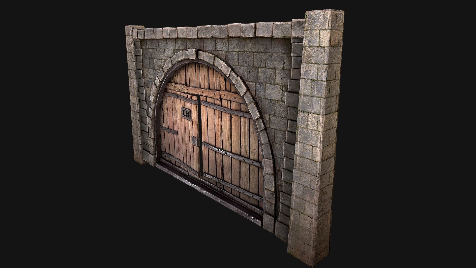 Prison Doors Gate Low-poly 3D model_37