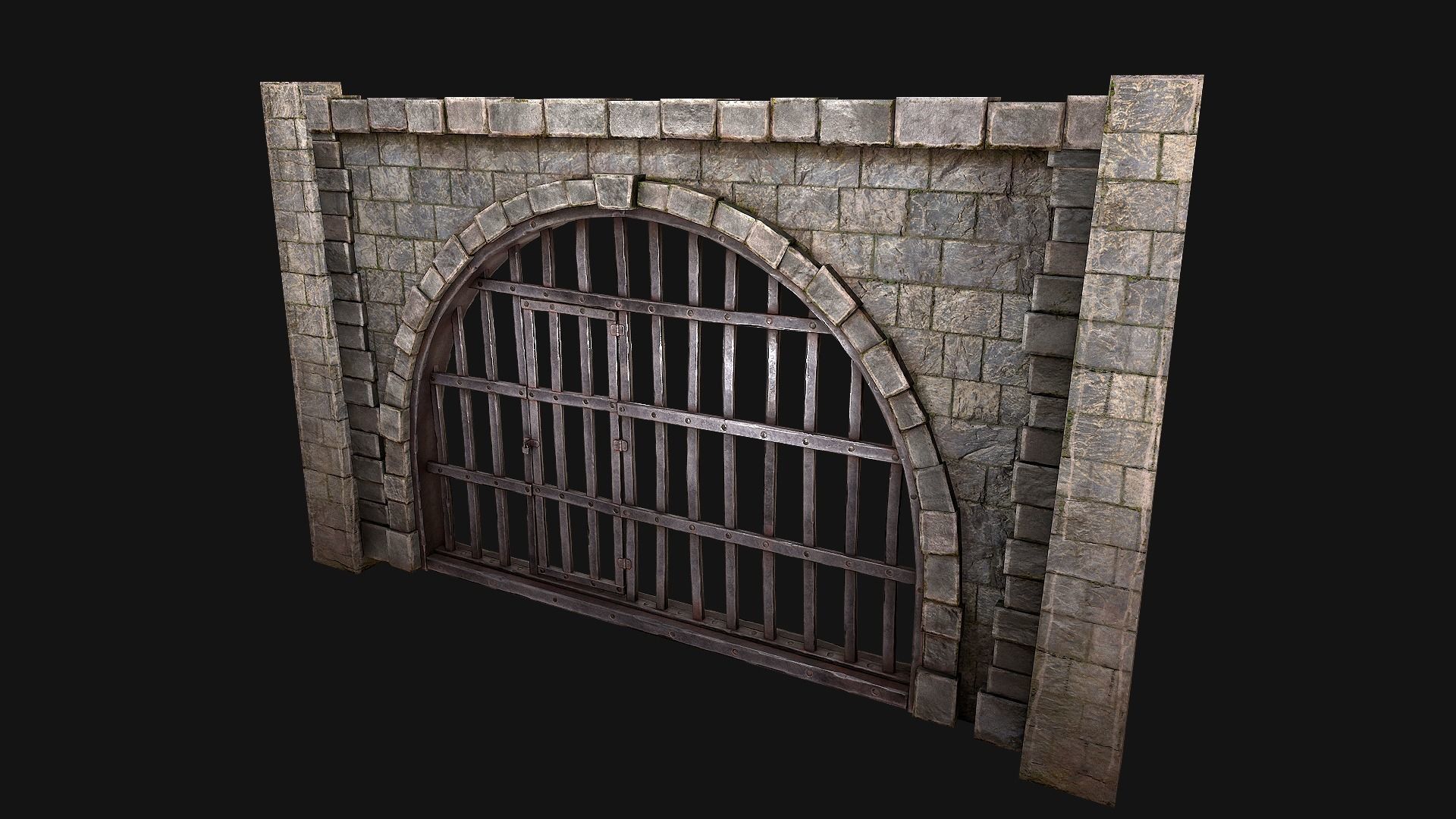 Prison Doors Gate Low-poly 3D model_29