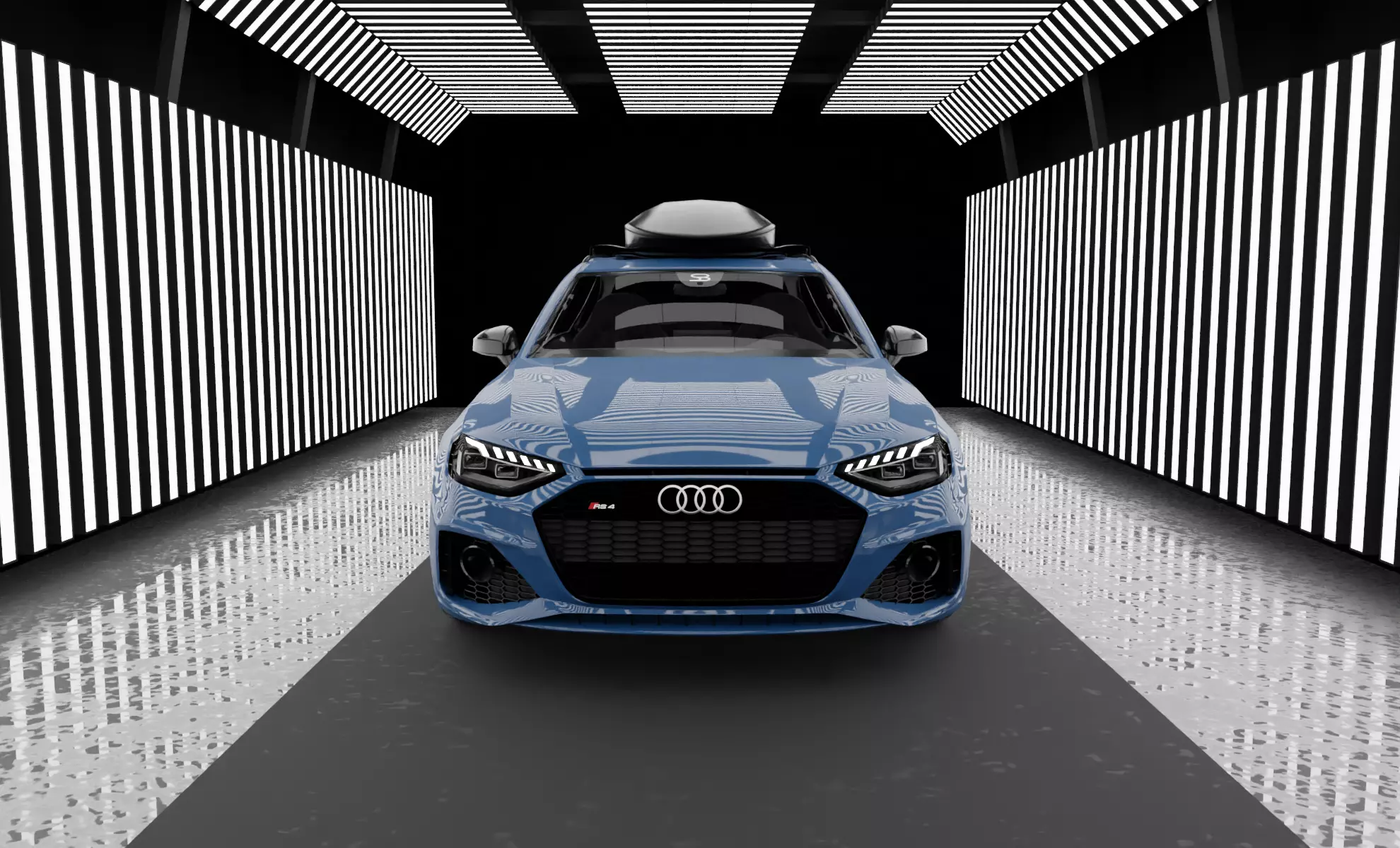 Futuristic Light Car photo studio VR AR low-poly 3d model Low-poly 3D model