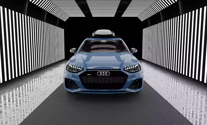 Futuristic Light Car photo studio VR AR low-poly 3d model