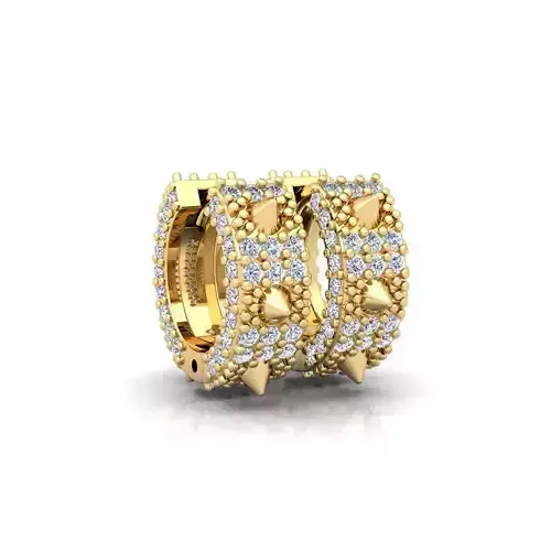 Fancy Earring 3d Model and Render Detail 