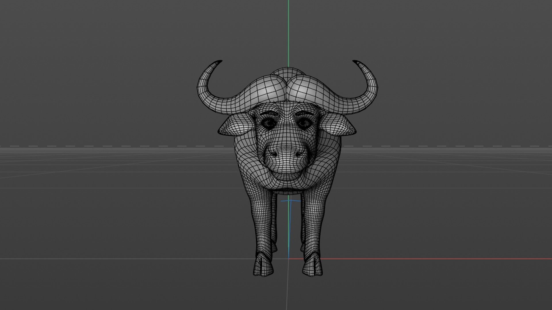 Cartoon Buffalo Rigged 3D model_21