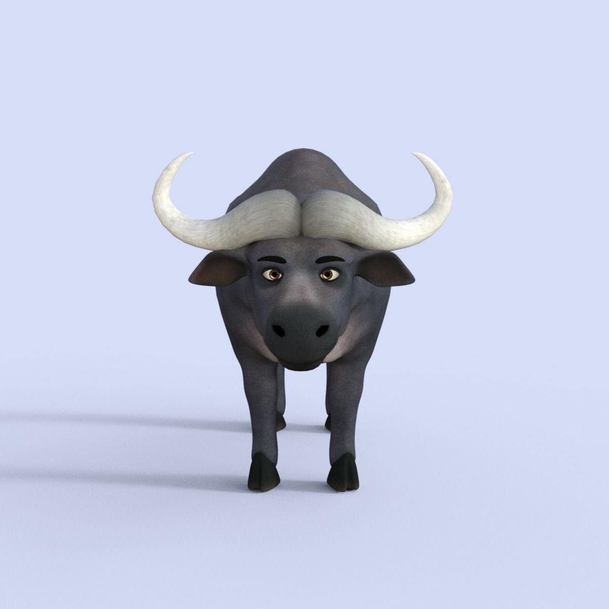 Cartoon Buffalo Rigged 3D model_1