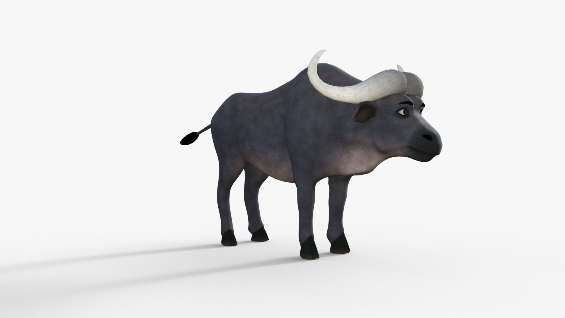 Cartoon Buffalo Rigged 3D model_16