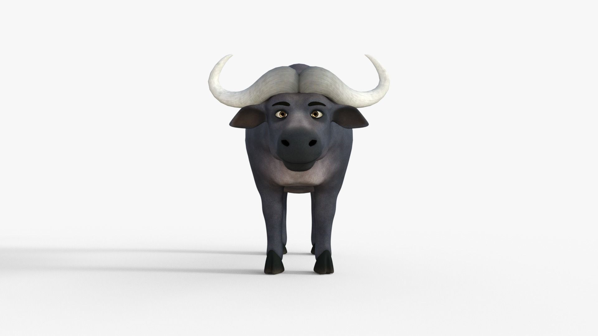 Cartoon Buffalo Rigged 3D model_9