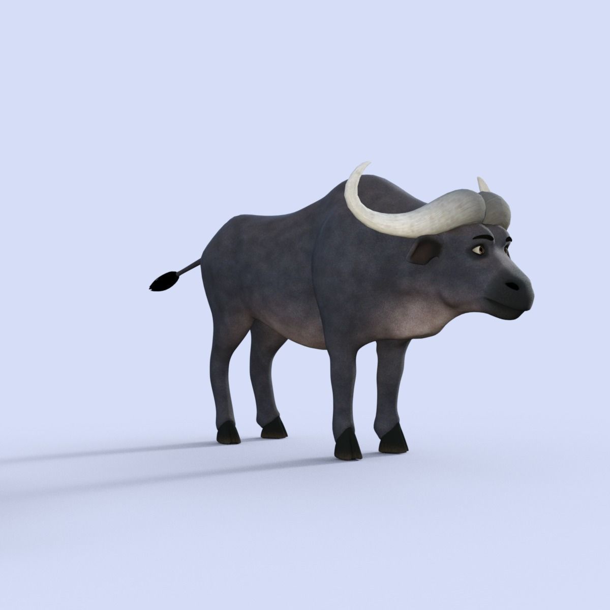 Cartoon Buffalo Rigged 3D model_8
