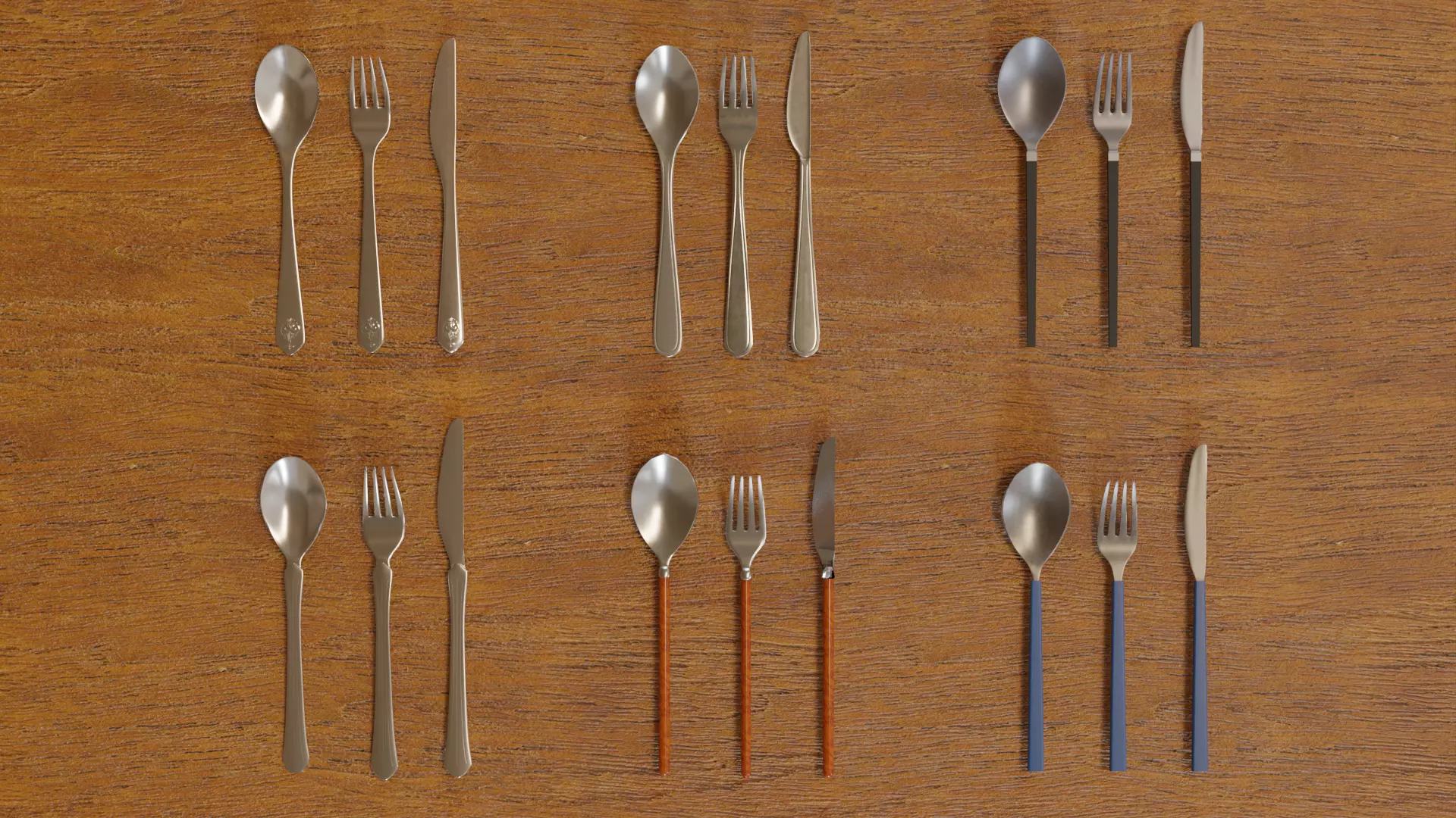 Cutlery Low-poly 3D model_0