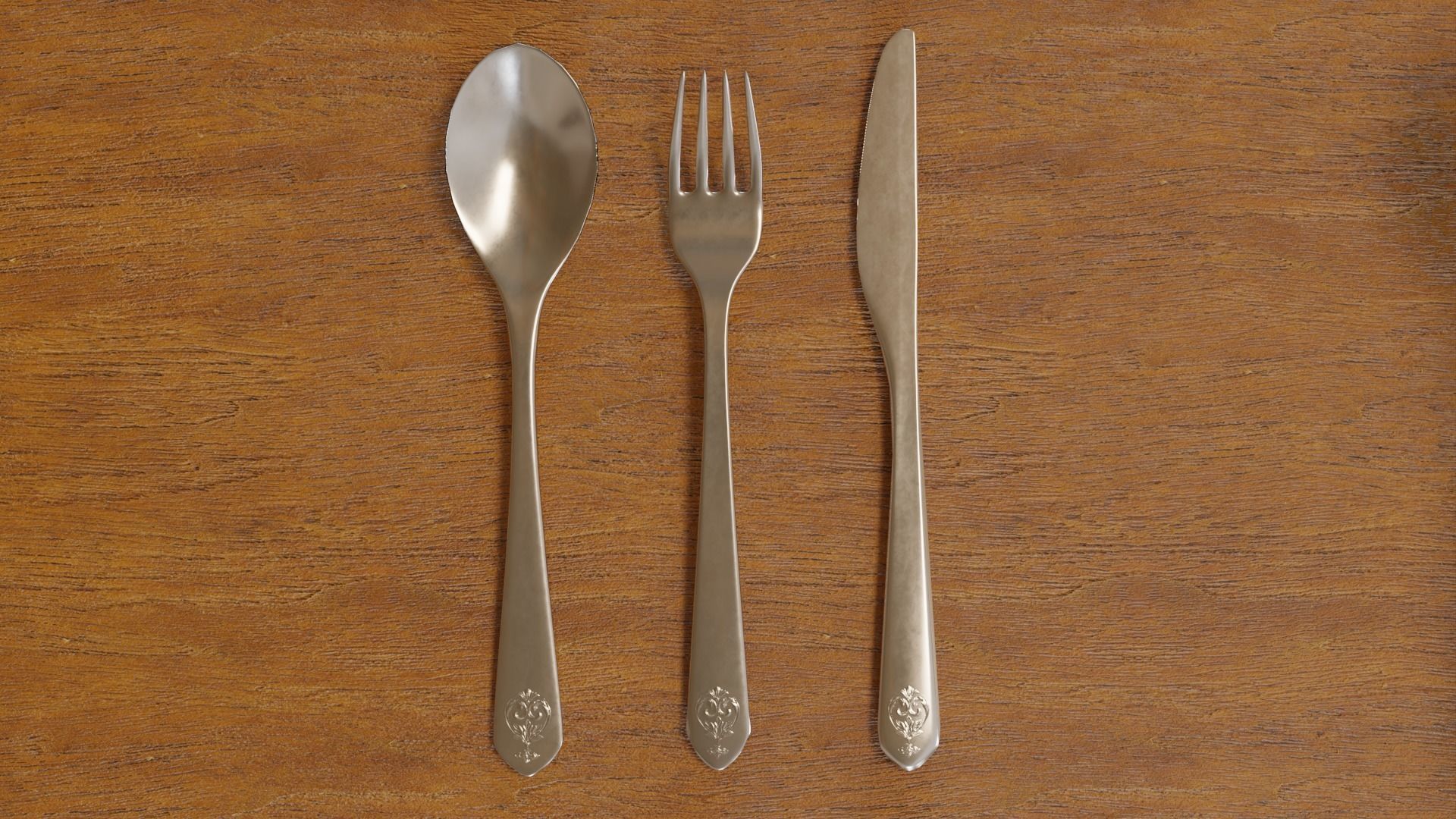 Cutlery Low-poly 3D model_1