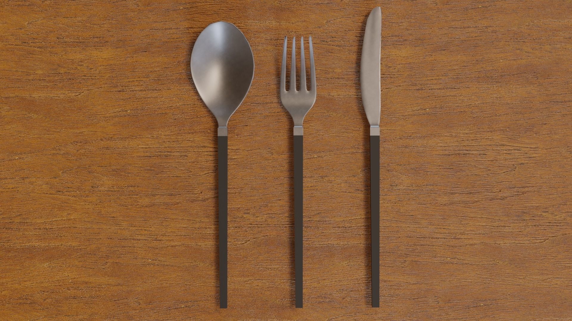 Cutlery Low-poly 3D model_3