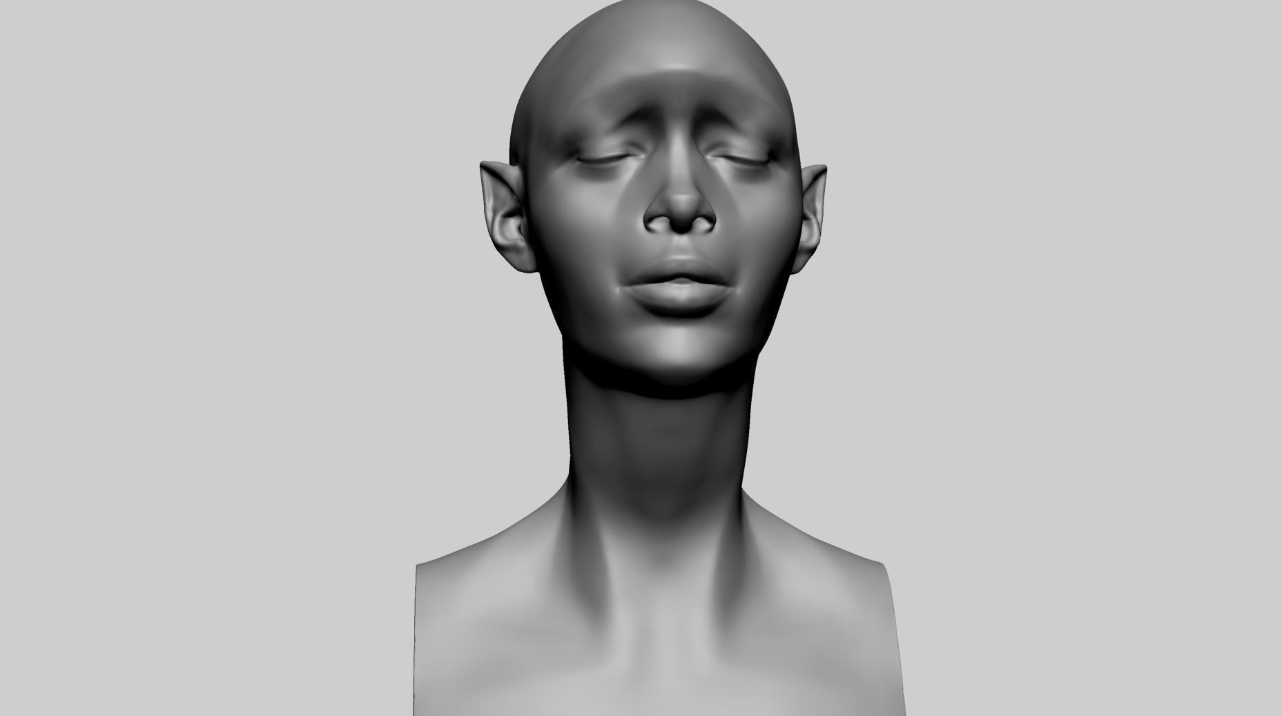 Female Head Form B 3D model_6