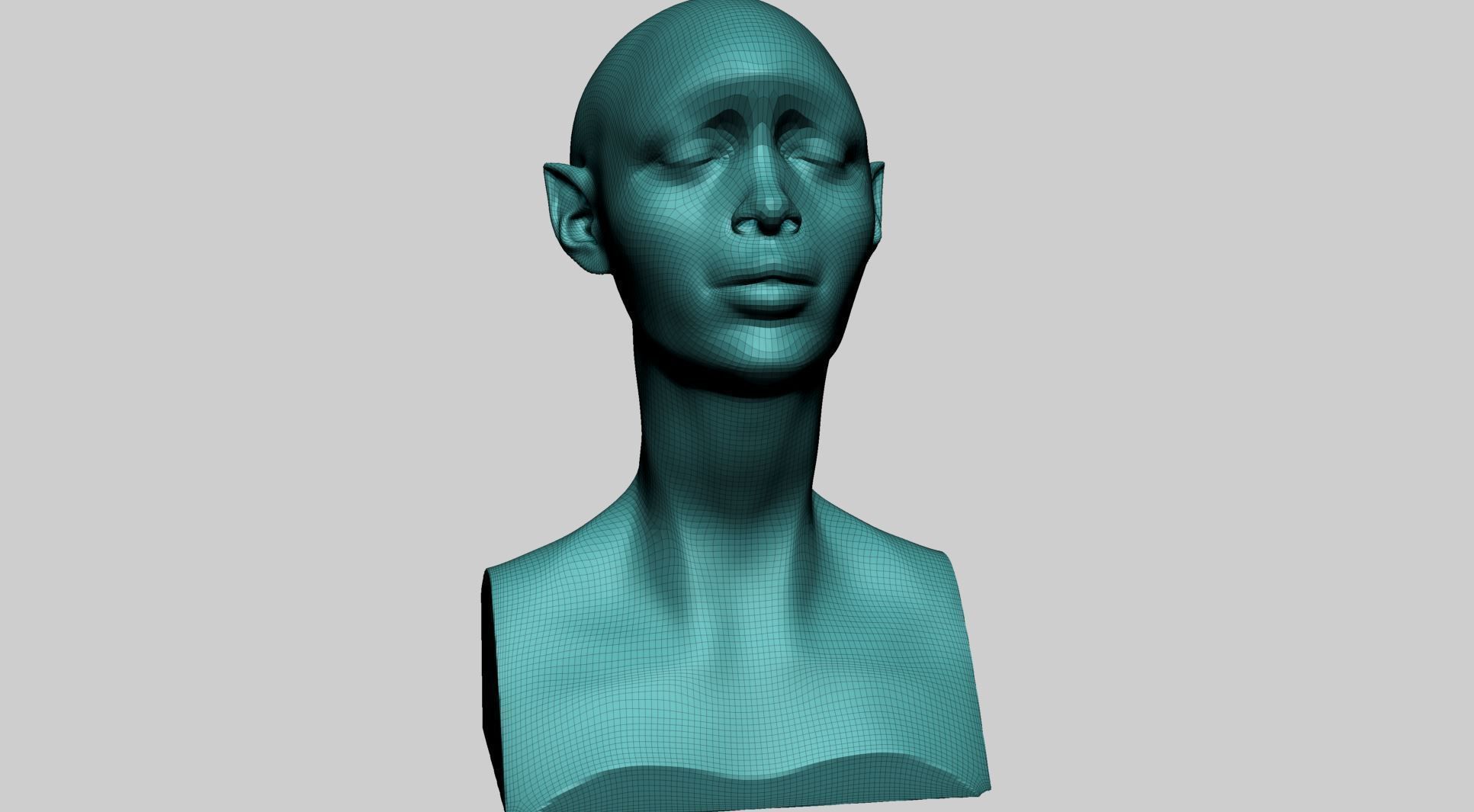 Female Head Form B 3D model_10