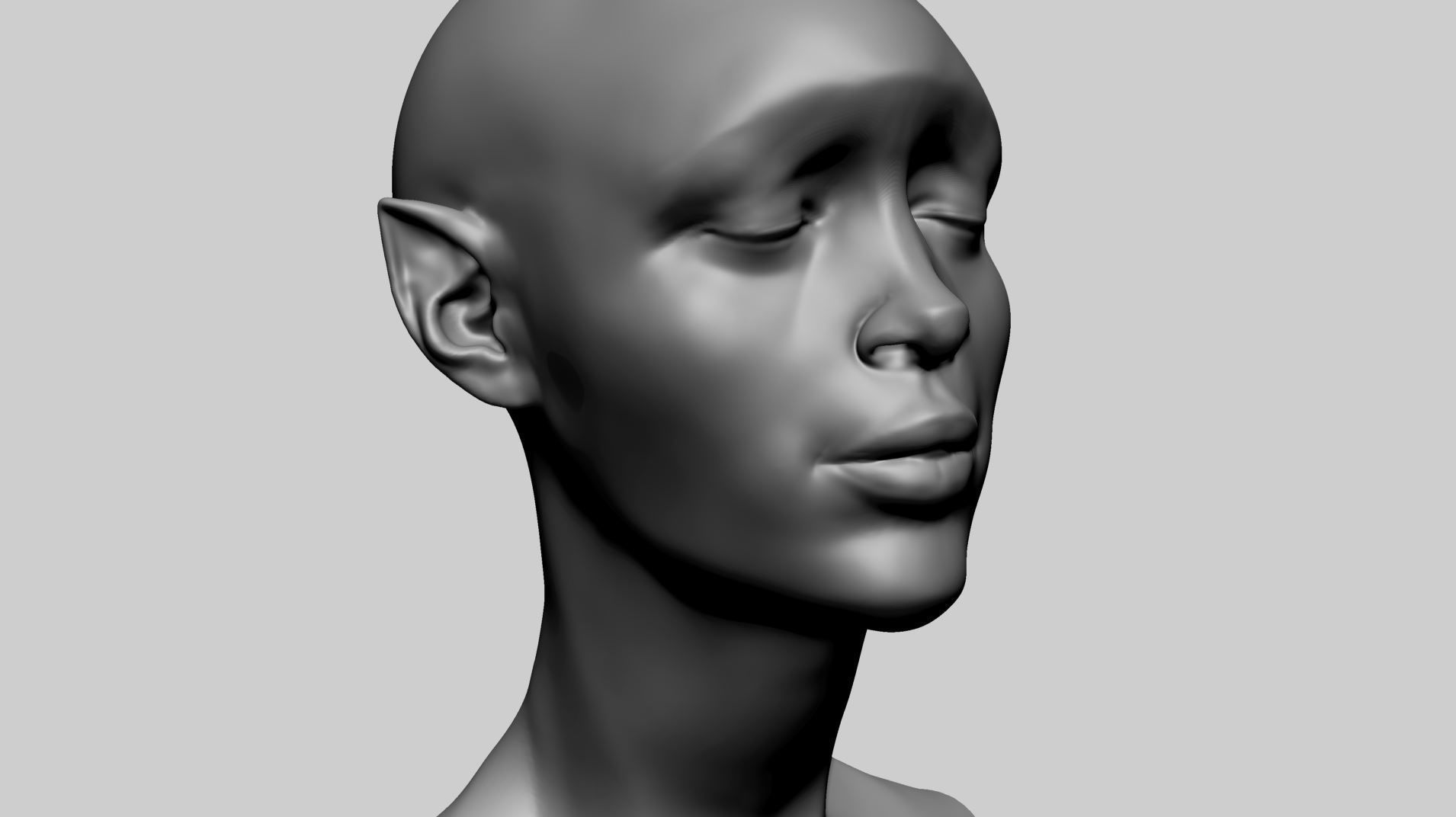 Female Head Form B 3D model_8