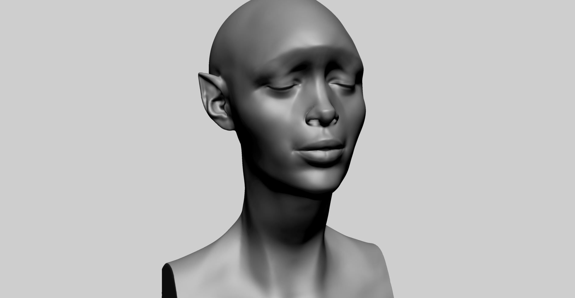 Female Head Form B 3D model_7