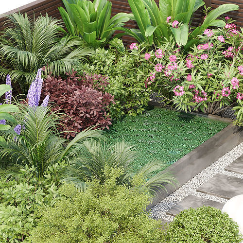 Backyard landscaping with plants vol 180 3D model 3
