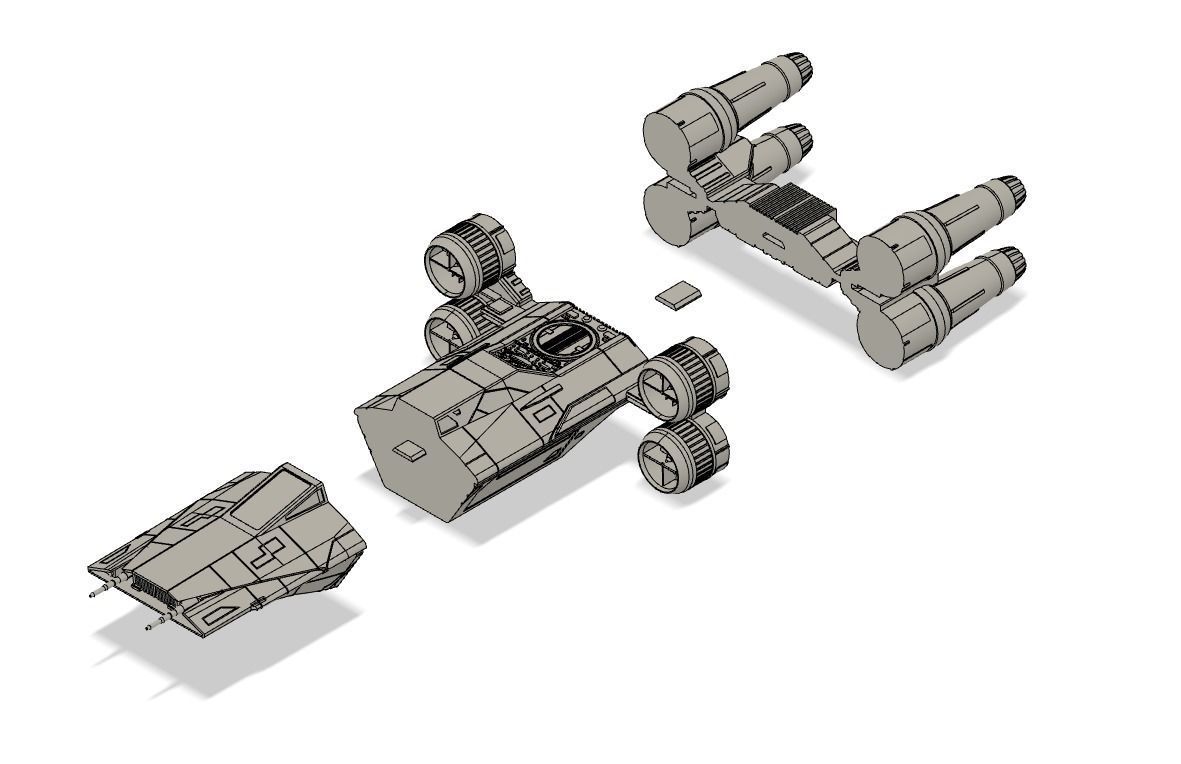 Star Wars UWING UT60D starfighter 3D print model_20