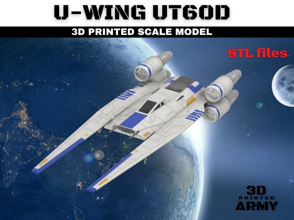 Star Wars UWING UT60D starfighter 3D print model_11