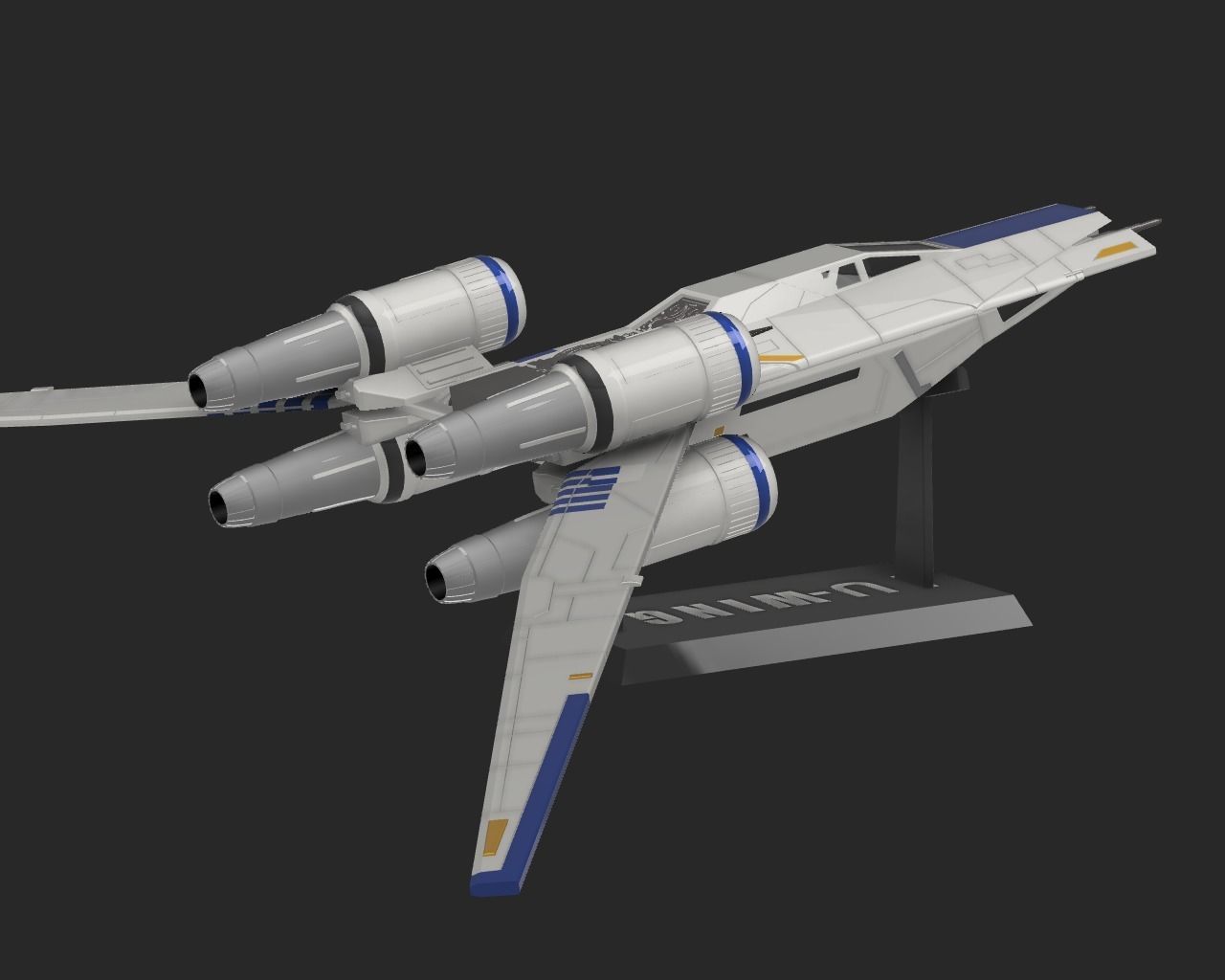 Star Wars UWING UT60D starfighter 3D print model_18