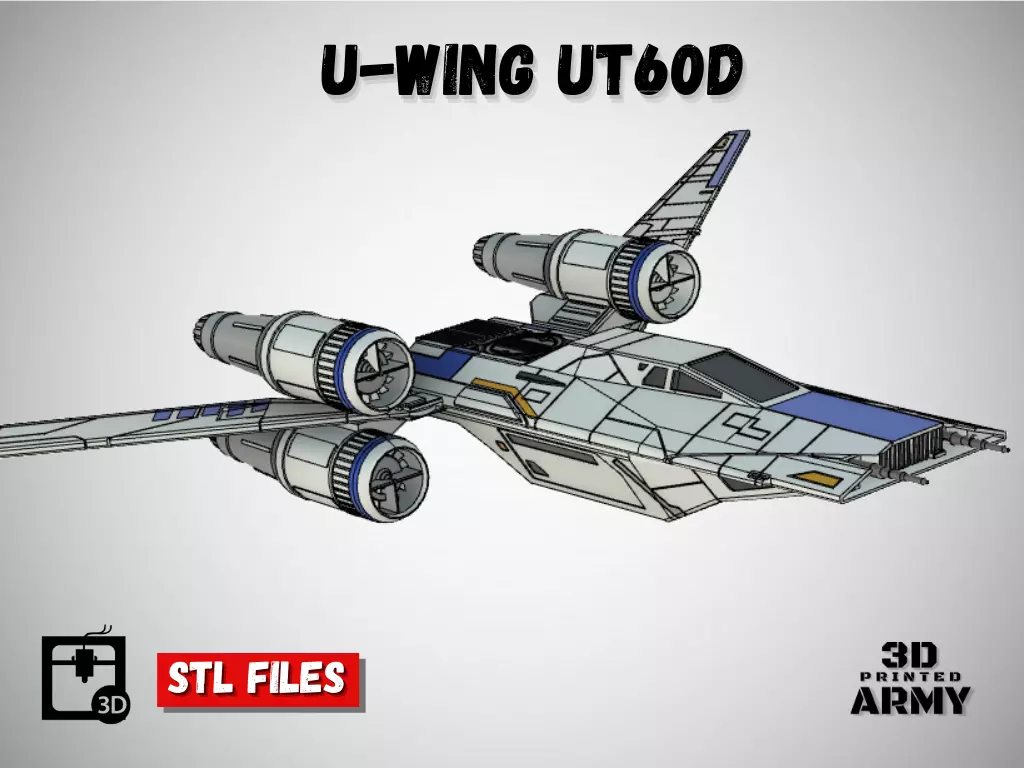 Star Wars UWING UT60D starfighter 3D print model_0